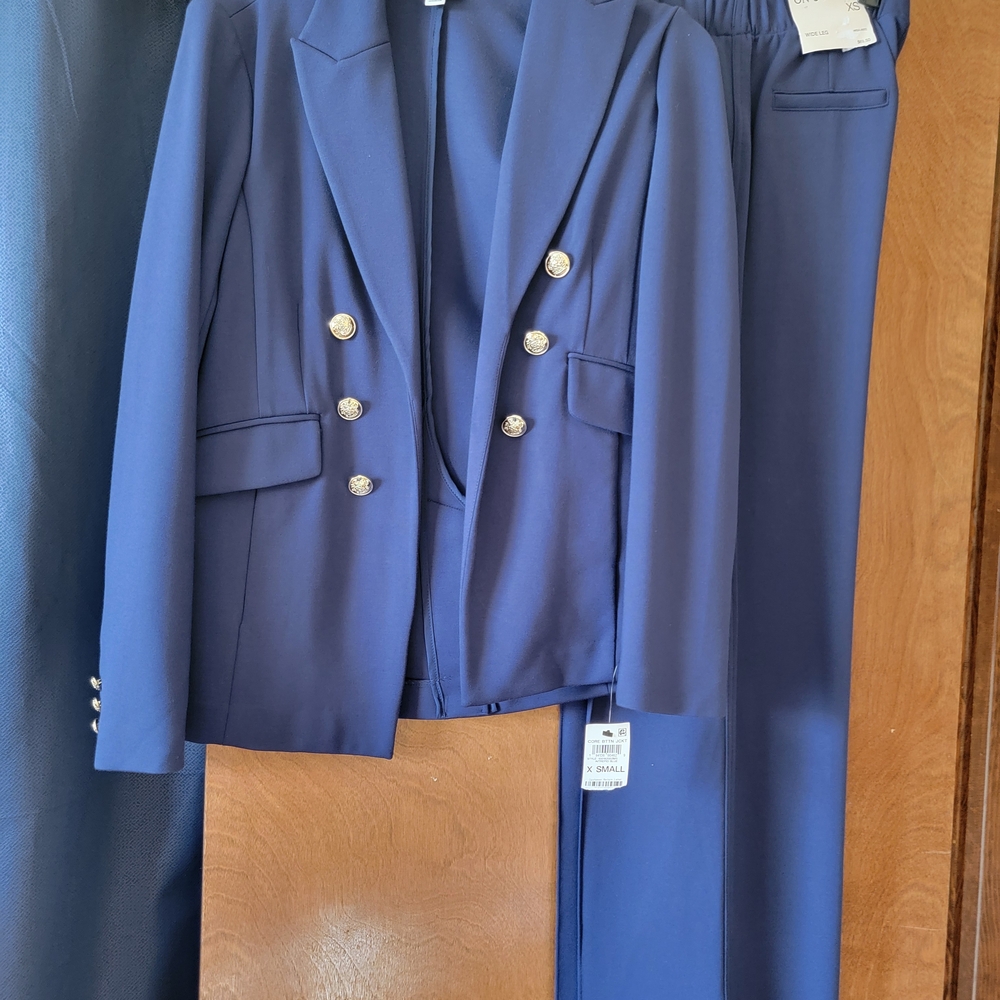 Elegant Blue  Women's  Blazer and Pants Set